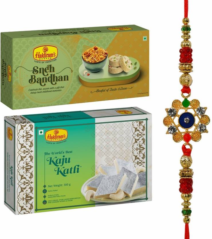 Haldiram's Nagpur Sneh Bandhan(Gift Box),Kaju katli 500g With Rakhi
