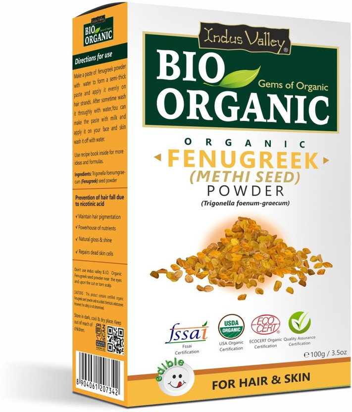 Indus Valley Bio Organic 100% Herbal Fenugreek Powder (Methi Powder)(100 g)