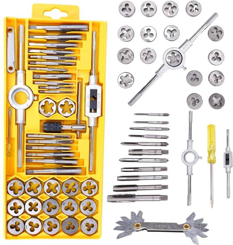 Hand power tool 39 Pcs Tap and Die Set Metric Size M3 to M12 Tapping