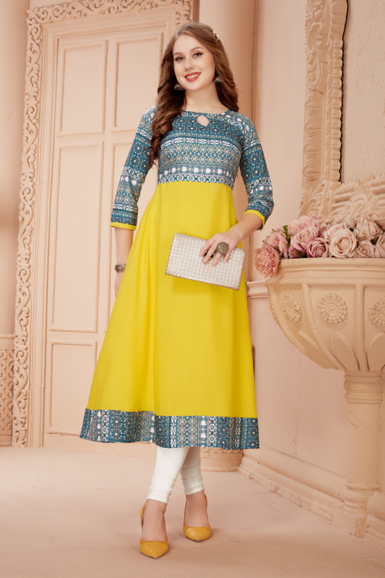 yellow colour kurti flipkart