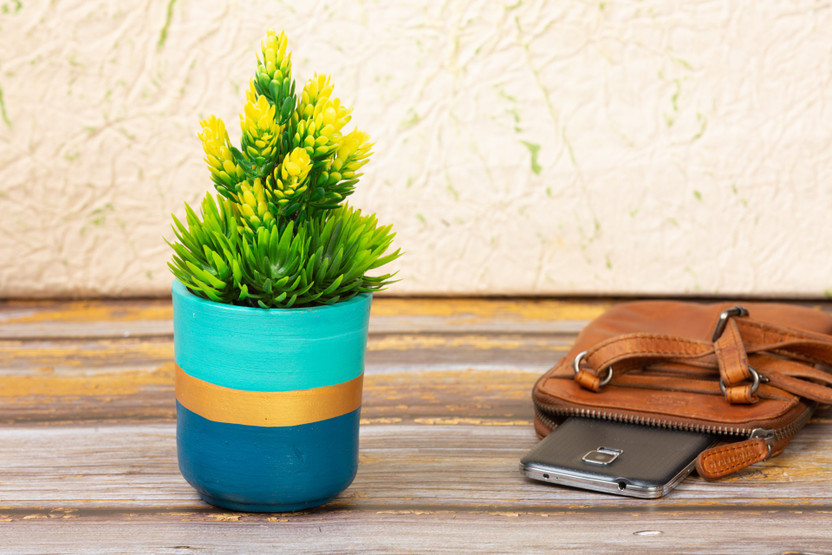 Haus Fabula ModernArt Terracotta Indoor Planter for Living Room / Balcony Decor Plant Container Set(Terracotta)