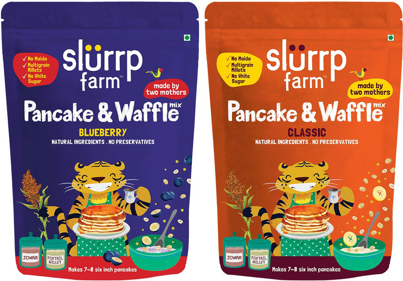 Slurrp Farm Millet Pancake Mix Combo � Blueberry & Classic | No Maida, Wheat & Refined Sugar | Supergrain Millets Rich in Nutrients | 150g Each (Pack of 2) 150 g(Pack of 2)