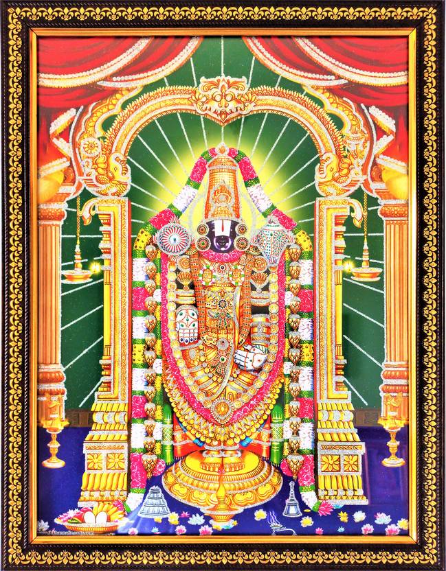 shreya arts frame wth glass Tirupati Balaji/Venkateswara swamy/Perumal