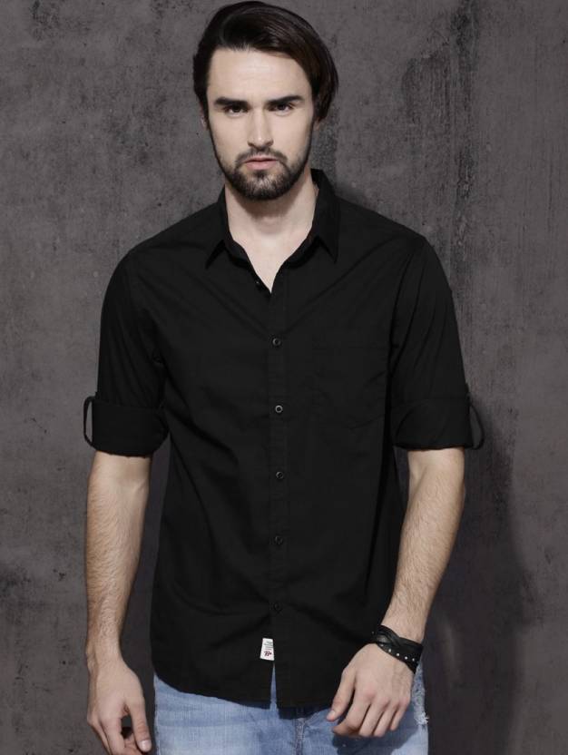 LATEST TRENDY OUTFIT Men Solid Casual Black Shirt - Buy LATEST TRENDY OUTFIT  Men Solid Casual Black Shirt Online at Best Prices in India 