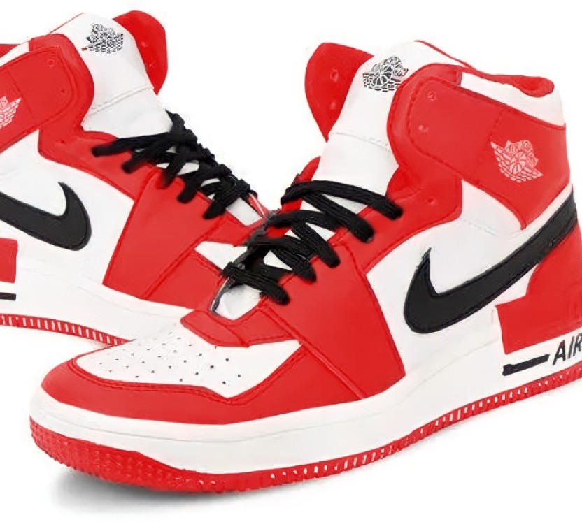Pkshoe Air jordan red sneakers for men 