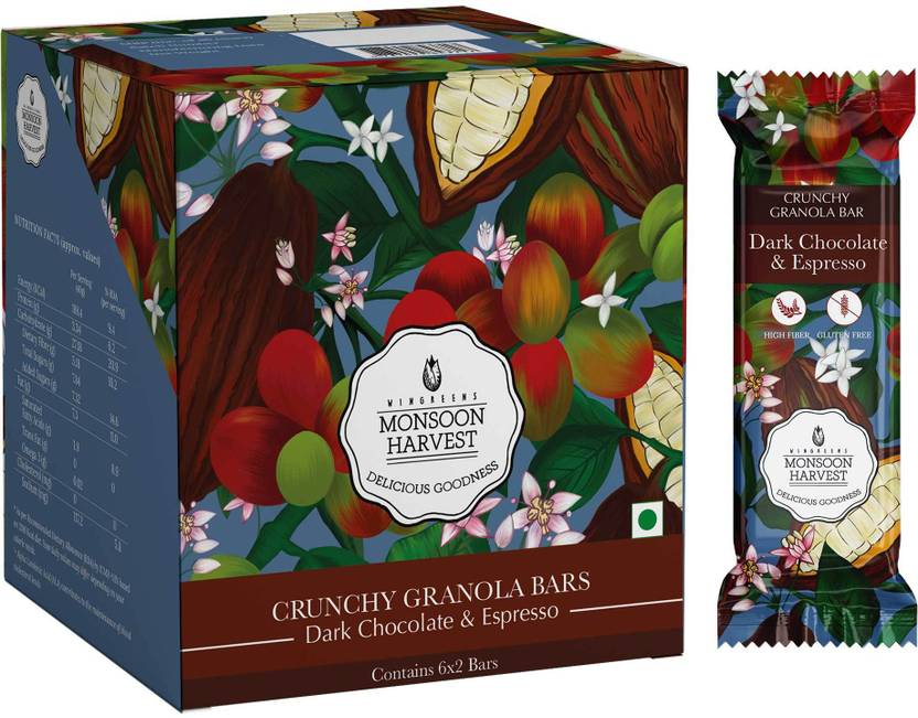 Monsoon Harvest Crunchy Granola Bars Dark Chocolate & Espresso (Pack