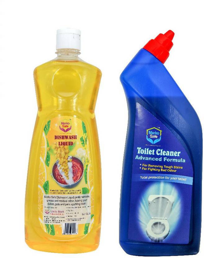 MarkoSafe Dishwashing Liquid 1 Ltr and Toilet Cleaner Liquid 1 Ltr Dish Cleaning Gel Price in