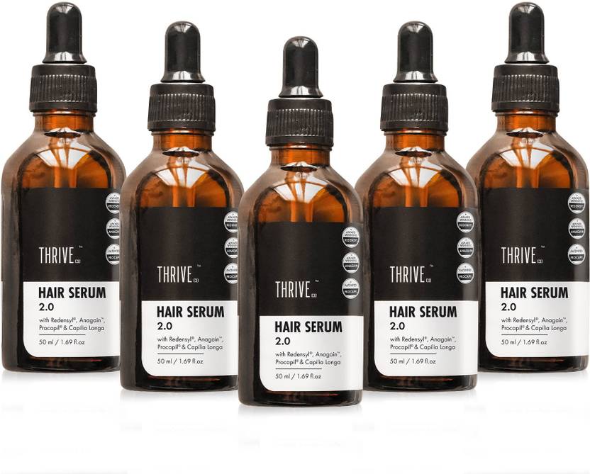 ThriveCo Hair Growth Serum with Redensyl,Anagain & Procapil , 50ml x 5