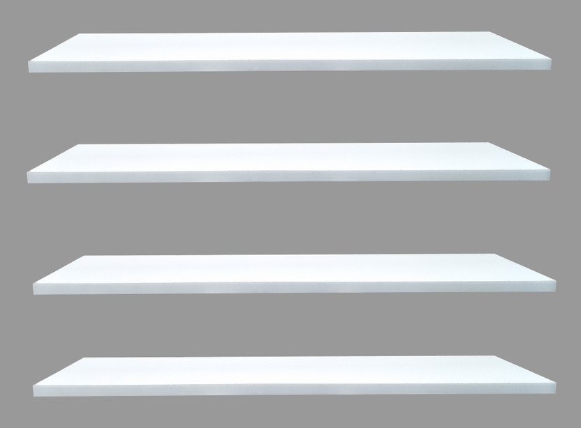 SOKHI FURNISHING Wooden Wall Shelf straight wall shelf Wooden Wall Shelf(Number of Shelves - 4, White)