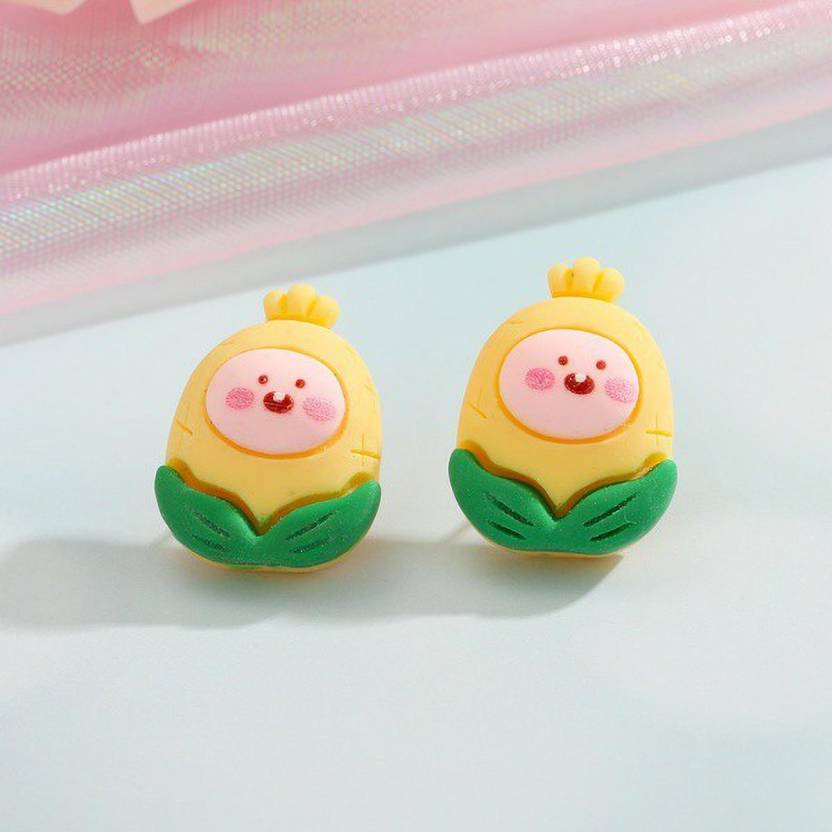  - Buy Wicks N More Cute Cartoon Fruit Vegetable Stud Earrings,  Pine Cones Resin Earring Set Online at Best Prices in India