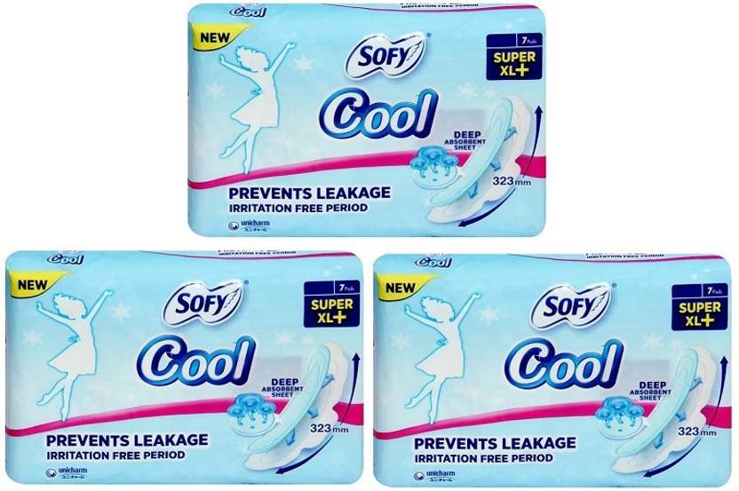 SOFY Cool Super XL+ Plus 7+7+7 PADS Sanitary Pad Buy Women Hygiene