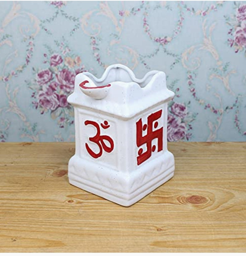 OriginalCeramics White Tulsi Plant Pot Plant Container Set(Ceramic)