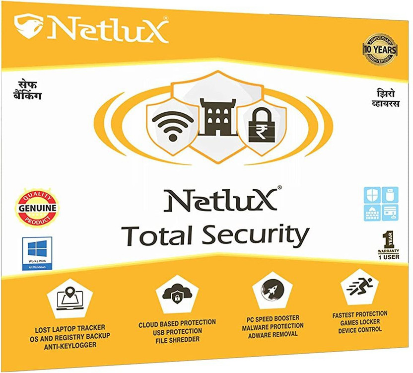 netlux Total Security 1 User 1 Year (Renewal)(CD/DVD)