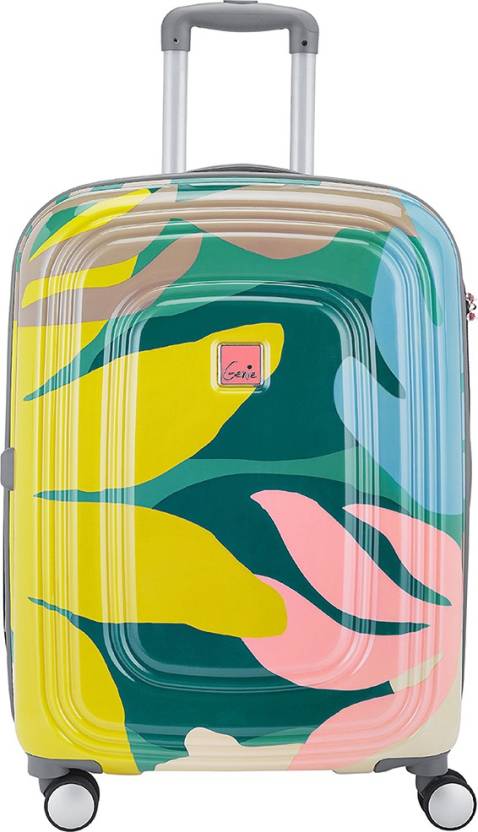 Genie Medium Check-in Suitcase (66 cm) – Florentine Trolley Bag Medium Size, 66 cms Cyan Printed Travel Bag