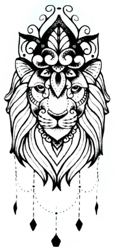 SIMPLY INKED Lion Goddess Temporary Tattoo, Designer Tattoo for all ...