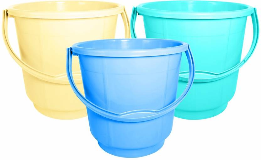 Wonder Plastic Bucket 25 LT For Office/Home&Kitchen, Set Of 3 Pc, 25