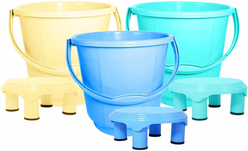 Wonder Plastic Bucket 25 LT & Patra For Home&Kitchen, 3 Pc, 25 Ltr