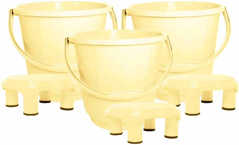 Wonder Plastic Bucket 25 LT & Patra For Office/Home&Kitchen, 3 Pc, 25