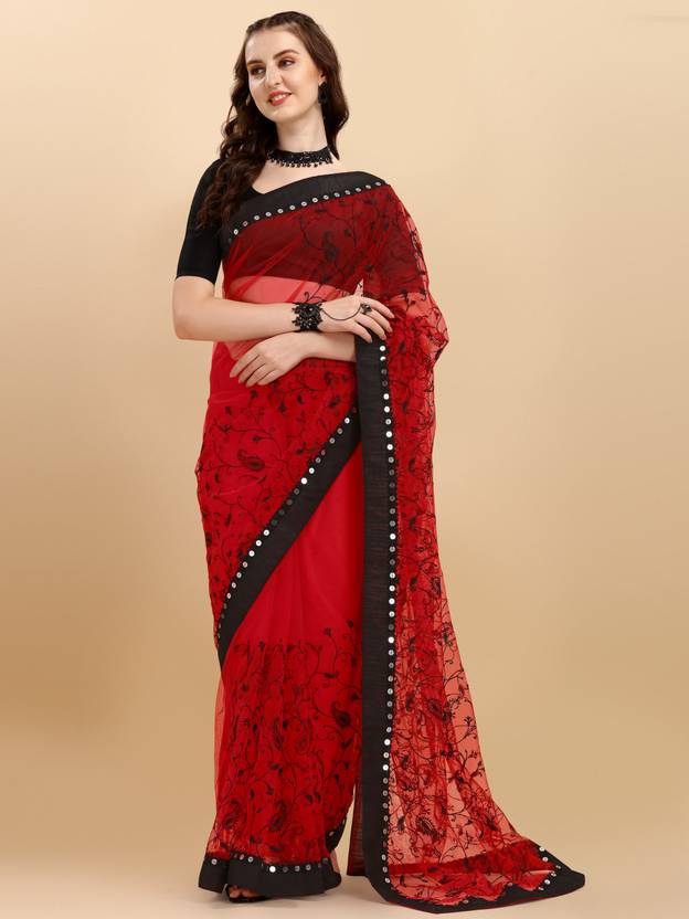 Buy ALAGINI Embroidered Bollywood Net, Supernet Red Sarees Online @ Best Price In India Buy ALAGINI Embroidered Bollywood Net, Supernet Red Sarees Online @ Best Price In India