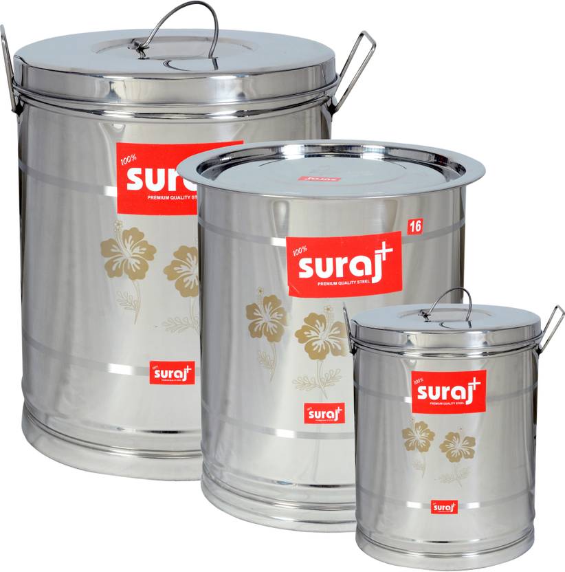 suraj Stainless Steel Box (Airtight 35Ltr and 15Ltr) 25Ltr with Open