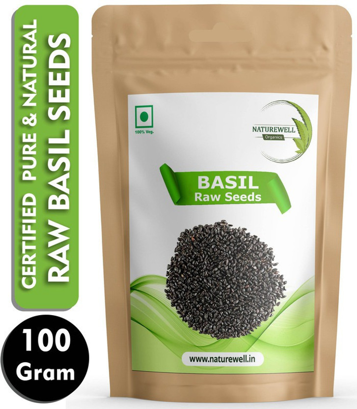 Naturewell Organics Basil Seeds Tukmariya, Sabja, Bapji Seed Helps in Weight Loss-100g Seed(100 g)