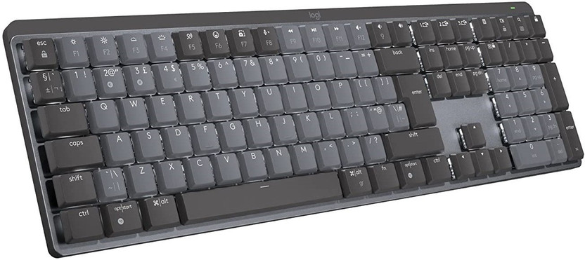 Logitech MX Keys Mechanical Wireless Standard Laptop Keyboard Compatible with Desktop, Laptop, Mac Magnetic closure,Built-in Stand,no more dirt&scratches,Micro USB Connector(Black, Dark Grey)