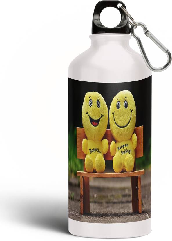 Nirmuk Emojis Printed Aluminium Sipper Bottle,Emoji