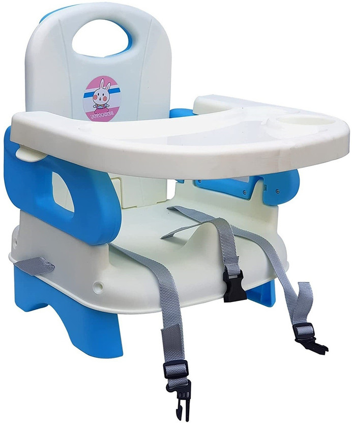 LAFILLETTE 2 in 1 Baby Booster Seat Feeding Chair Easy Travel High Chair With Removable Dining Tray And Safety Belt(Blue)