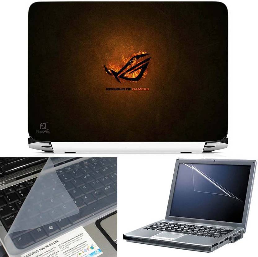 Finearts Republic Of Gamers 3 In 1 Laptop Skin Pack With