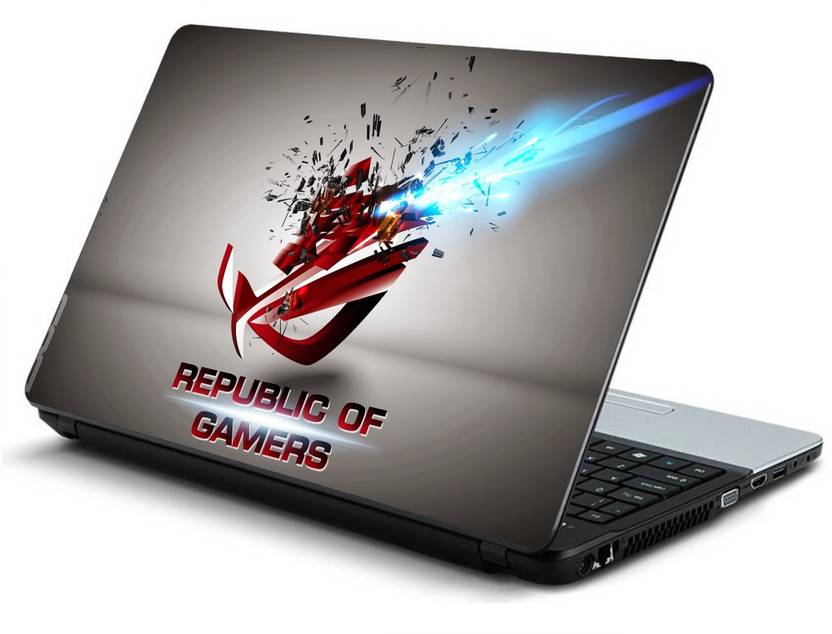 Geek Asus Rog Republic Of Gamers Shattered Explosion Hq Laminated Vinyl Laptop Decal 15 6