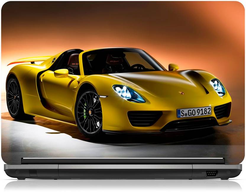Zapskin Yellow Porsche 98 Spyder Skin Vinyl Laptop Decal ...