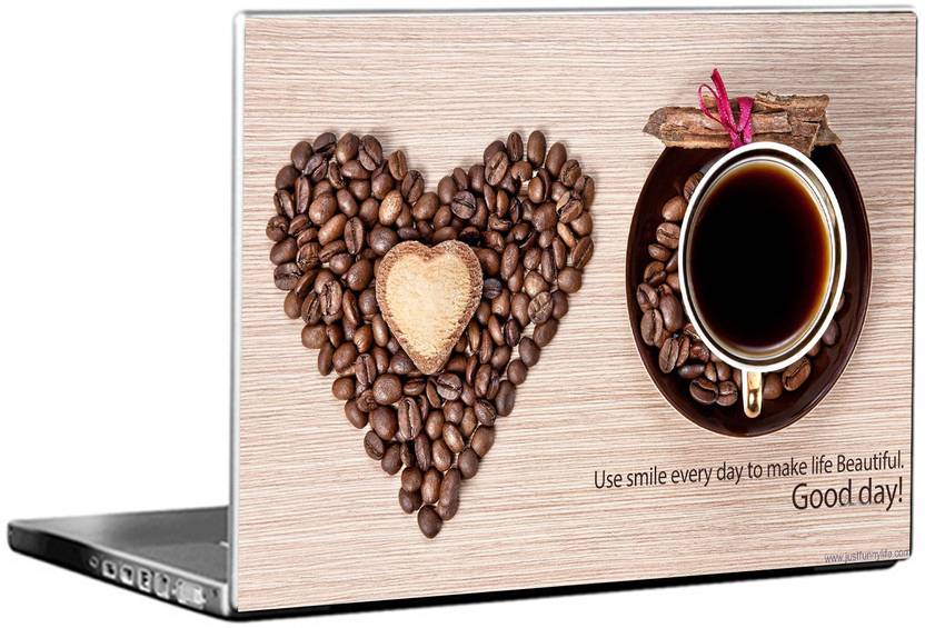 Moneysaver Love Good Morning With Coffee Cup Vinyl Laptop Decal