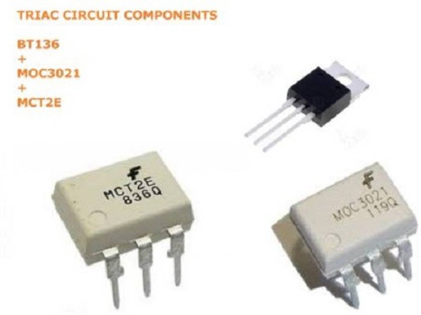 xcluma 3PCS LOT X TRIAC BT136 + OPTOCOUPLER MOC3021 + MCT2E BE0074
