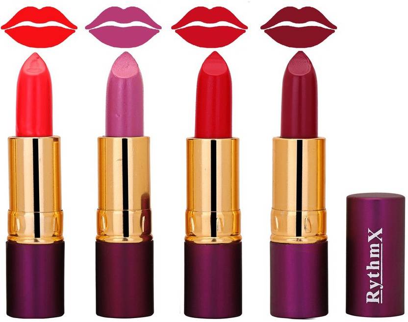 Rythmx Birght Red Glowing Purple Rose Dark Pink Shades Lipstick Rythmx Birght Red Glowing Purple Rose Dark Pink Shades Lipstick Combo 5106 Multicolor