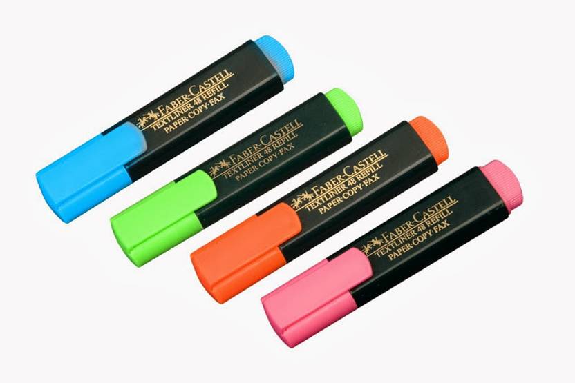 Faber Castell Highlighter Flat Tip Washable Highlighter Pens Highlighter Pens
