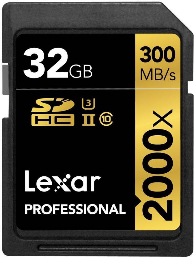 Lexar Professional 2000x 32 GB Extreme SDHC UHS Class 3 300 MB/s Memory