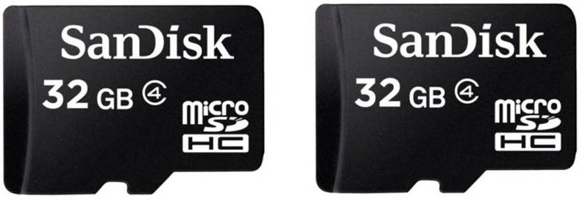 SanDisk Standard 2 Pcs Combo 32 GB MicroSDHC Class 4 24 MB/s  Mem...