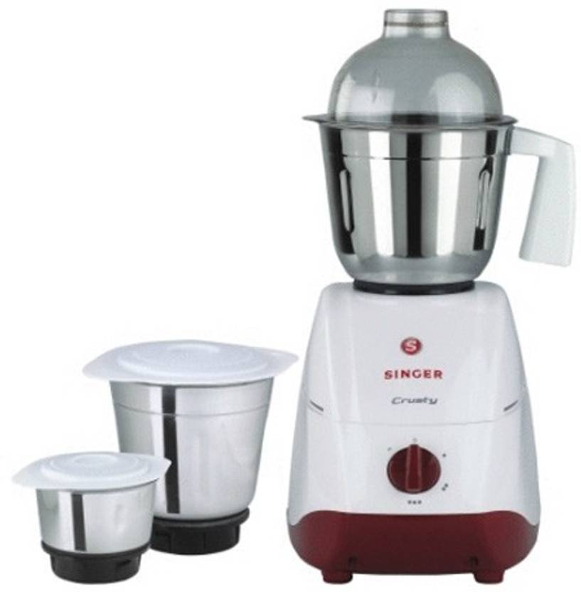 Singer MG Crusty 550 W Mixer Grinder (3 Jars, White, Maroon) Price in