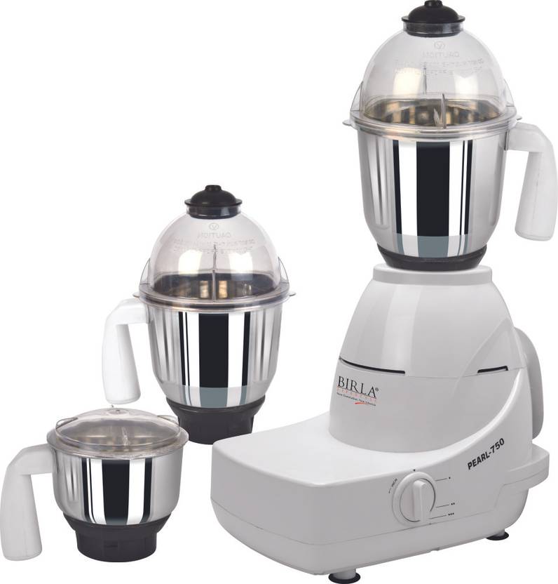 Birla Lifestyle Pearl 750 W Mixer Grinder (3 Jars, White) Price in India Buy Birla Lifestyle