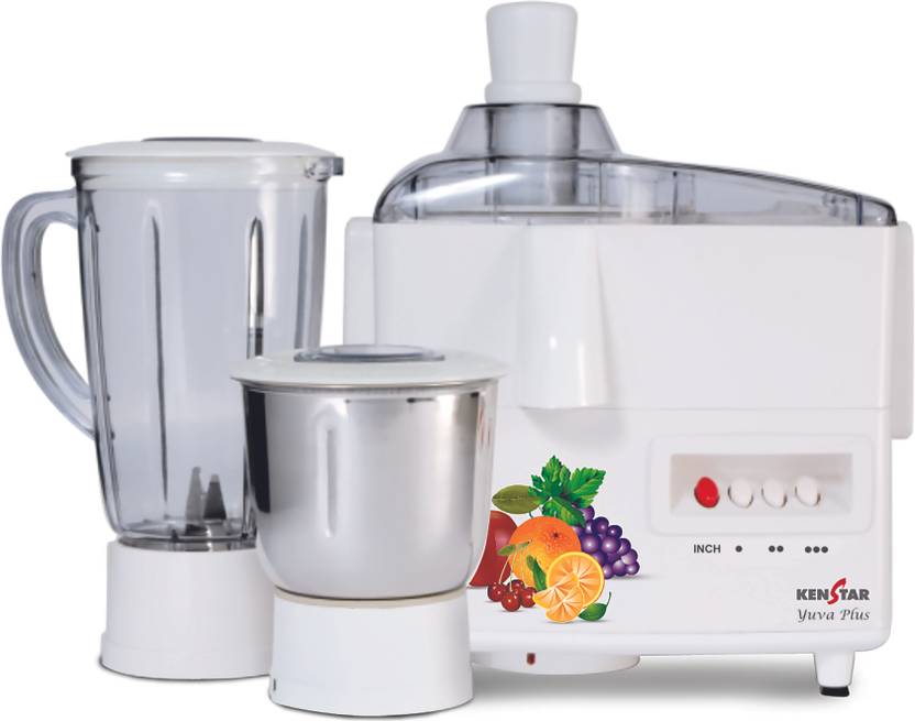Kenstar KJY50W3PDBB 500 W Juicer Mixer Grinder (2 Jars, White) Price