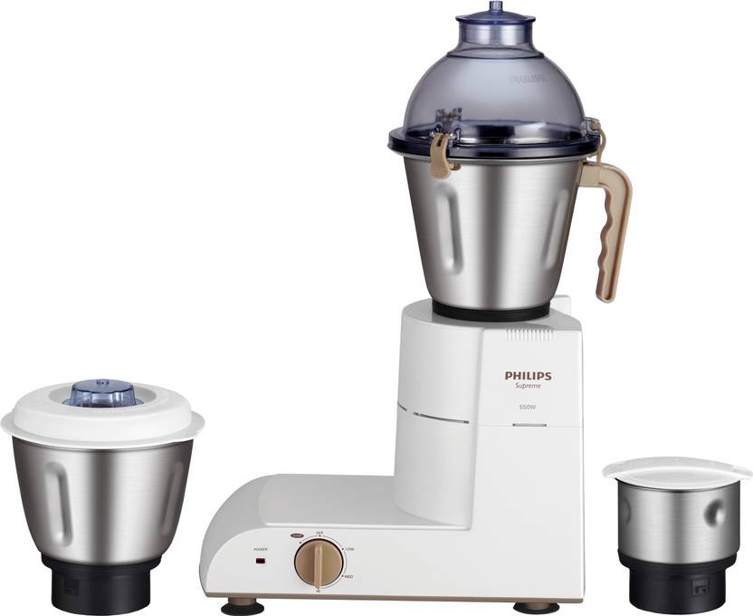 PHILIPS HL1618/02 550 W Mixer Grinder (3 Jars, White) Price in India