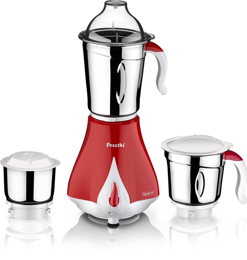 Preethi Spice 550 W Mixer Grinder (3 Jars, White, Red) Price in India