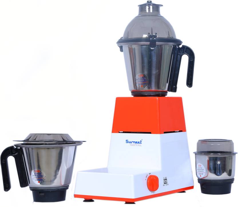 Sumeet DomesticXL3 550 W Mixer Grinder (3 Jars, Red, White) Price in
