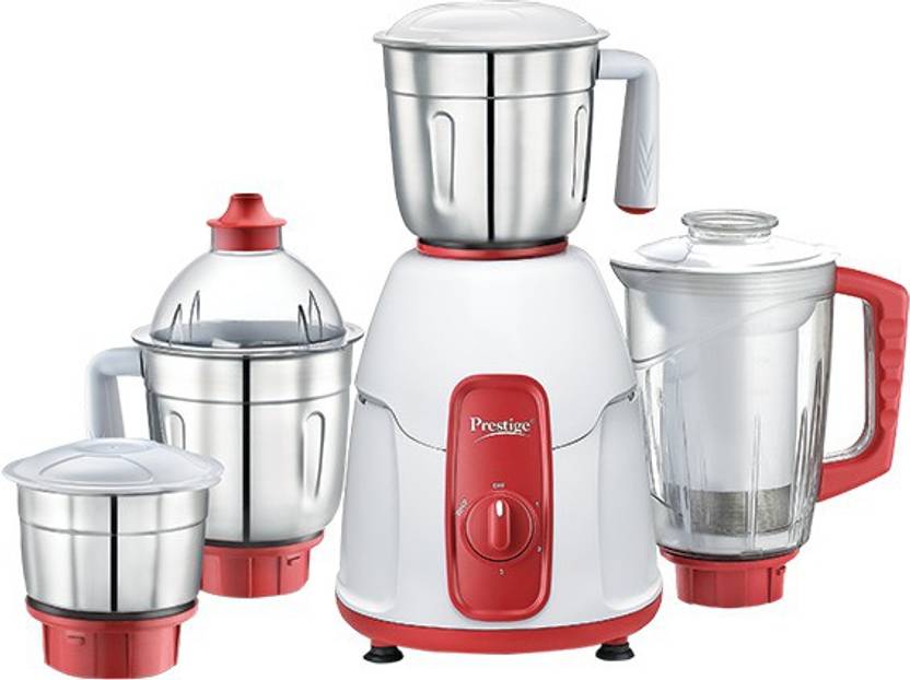 Prestige Elegant mixer 750 W Mixer Grinder (4 Jars, white and red