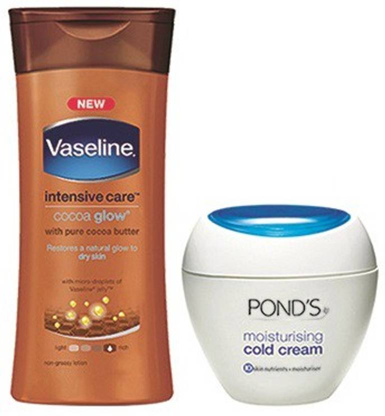 Vaseline Intensive Care Cocoa Glow with Pond's Silk Cold Cream 30 ml