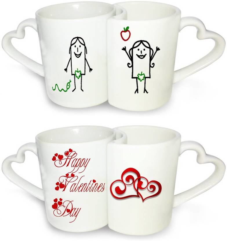 Ucard Valentines Day Adam Eve Love Couple Set Bone China, Ceramic
