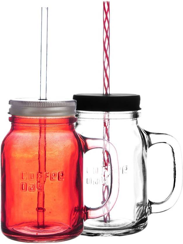 Cafe Coffee Day Mighty Mason Sipper Glass Mason Jar Price in India