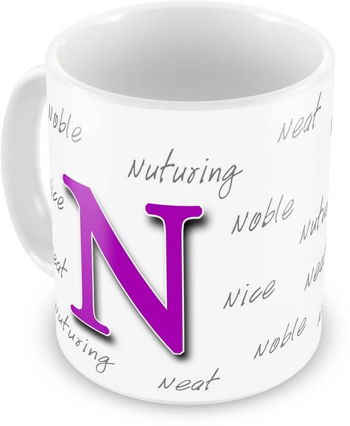 Everyday Gifts Happy Birthday Gift For Starting Letter N Ceramic Coffee