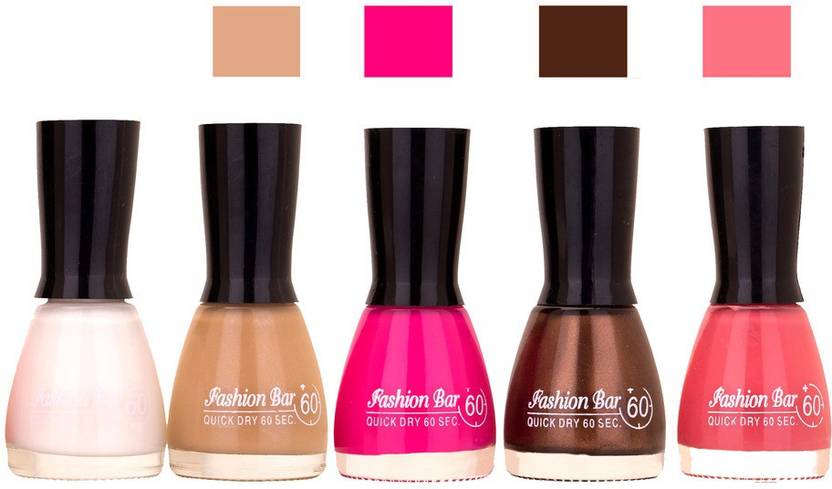 Fashion Bar White Musted Rani Pink Dark Brown Shades Nail Fashion Bar White Musted Rani Pink Dark Brown Shades Nail Polish 145292 Pack Of 5