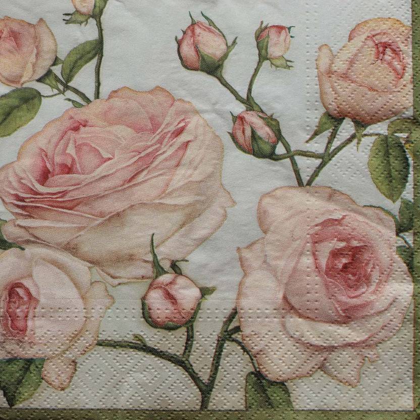 Tootpado tissue paper decoupage 33 x 33 cm pack of 20 flower rose 